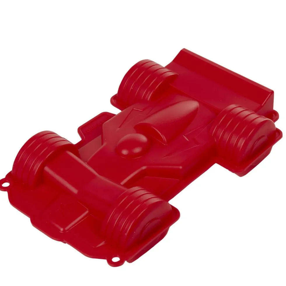 Moule voiture de course 3D silicone rouge