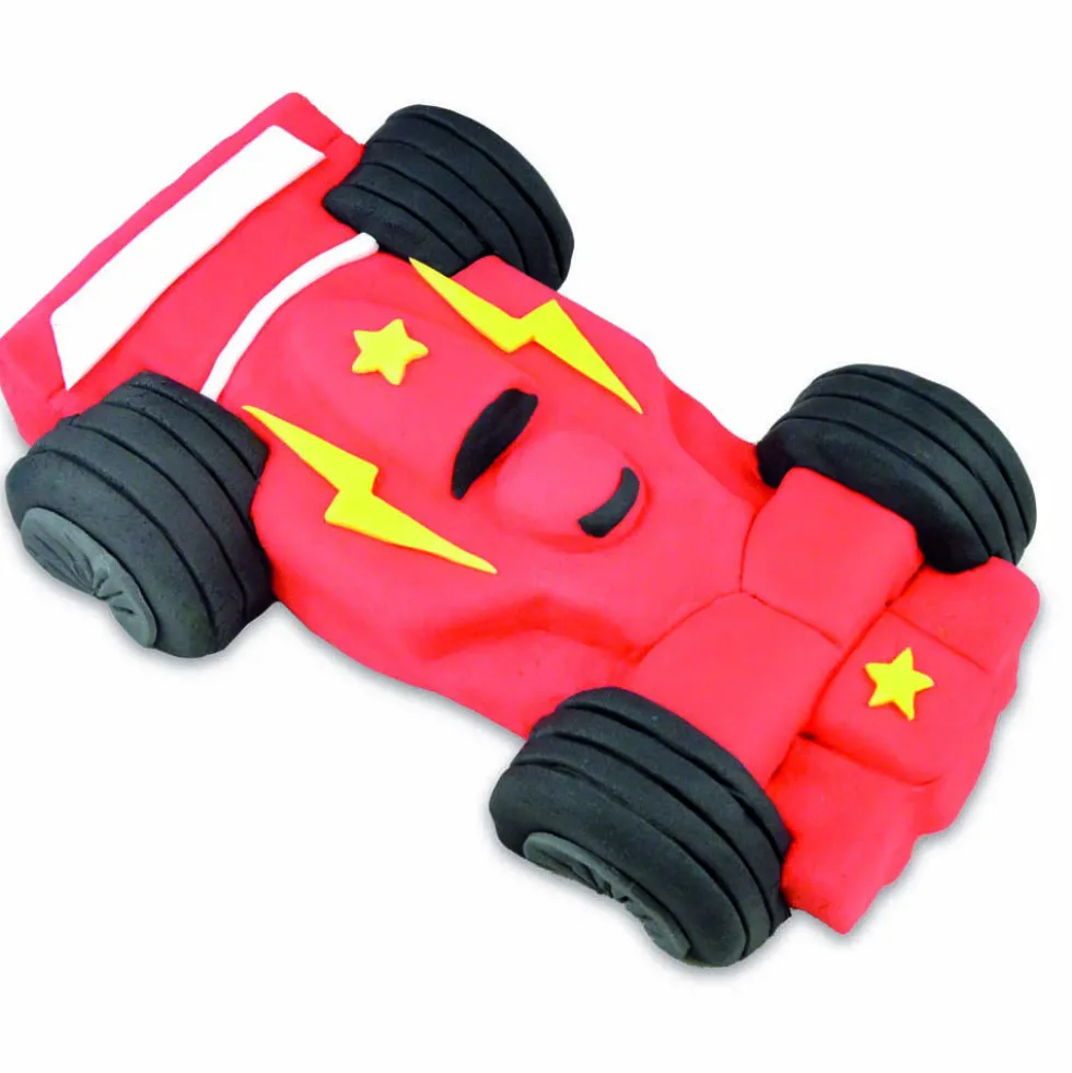 Moule voiture de course 3D silicone rouge