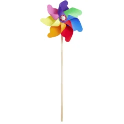 Moulin à vent Ø16xH48cm bois et plastique multicolore