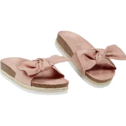 Mules Femme tissu rose avec noeud T36-40