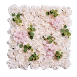 Mur de fleurs artificielles clipsable blanc 50x50cm