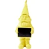 Nain de jardin avec pancarte craie uni jaune H30cm
