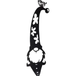 Nain de jardin en métal ajouré noir à planter H50cm