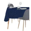 Nappe étoile 140x250cm polyester bleu nuit et doré