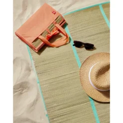 Natte de plage 1 personne pliable paille 90x178cm