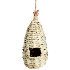 Nichoir à oiseau osier naturel Ø9xH25cm