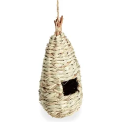 Nichoir à oiseau osier naturel Ø9xH25cm