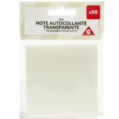 Note adhésive 50 feuilles transparentes 8x10,5cm