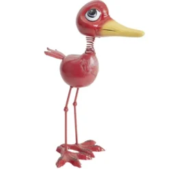 Oiseau décoratif en métal rouge 26x20xH41cm