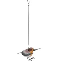 Oiseau décoratif à suspendre métal noir 20xH15cm