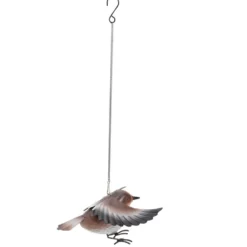 Oiseau décoratif à suspendre métal noir 20xH15cm