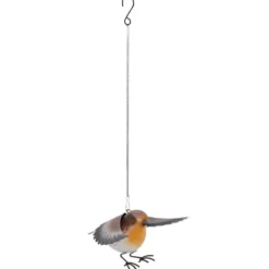 Oiseau décoratif à suspendre métal noir 20xH15cm