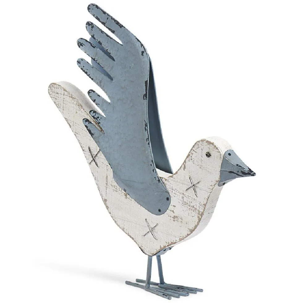 Oiseau décoration en bois et métal