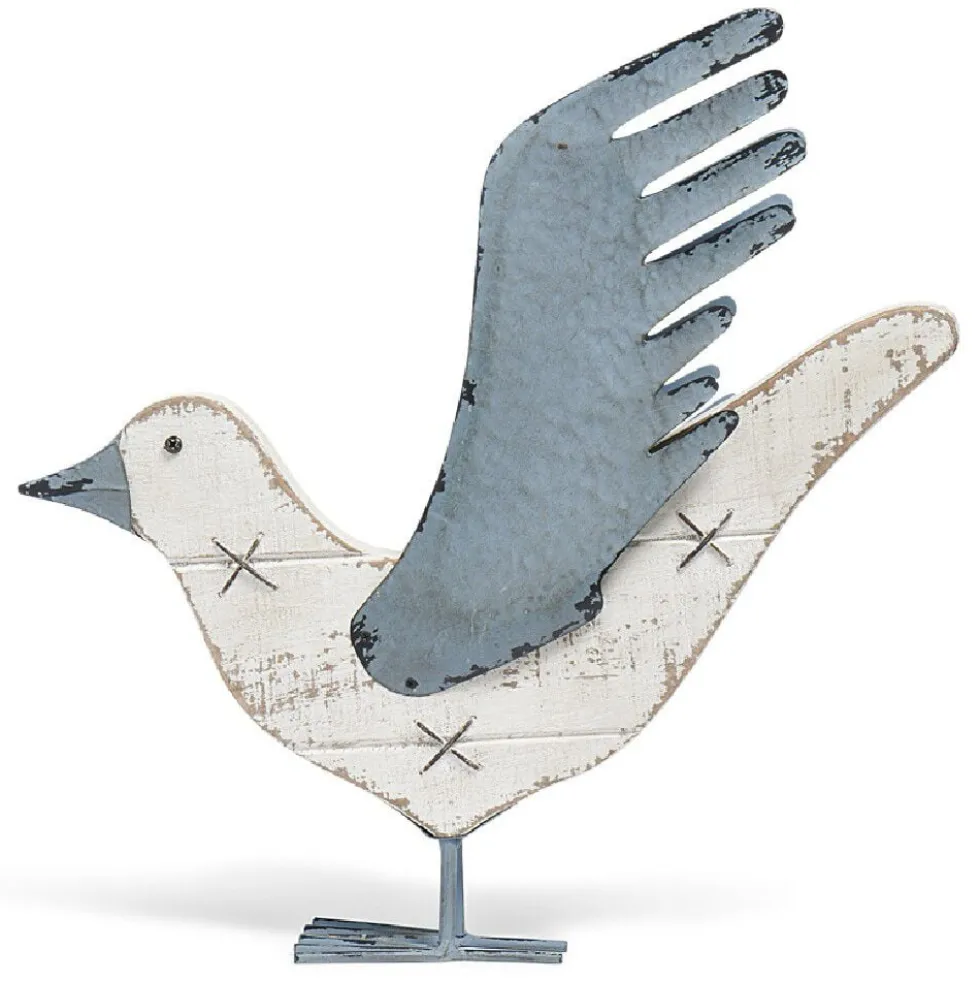 Oiseau décoration en bois et métal