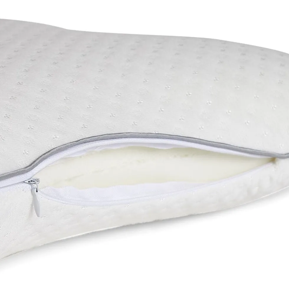 Oreiller ergonomique à mémoire de forme 51x36cm polyester blanc