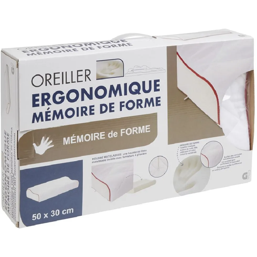 Oreiller ergonomique mémoire de forme