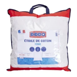 Oreiller ferme 60 x 60 cm blanc DODO enveloppe coton