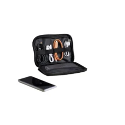 Organisateur de câble pochette zippée noire 19x14cm