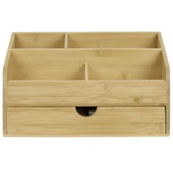 Organisateur de maquillage en bambou naturel 25x15xH11cm