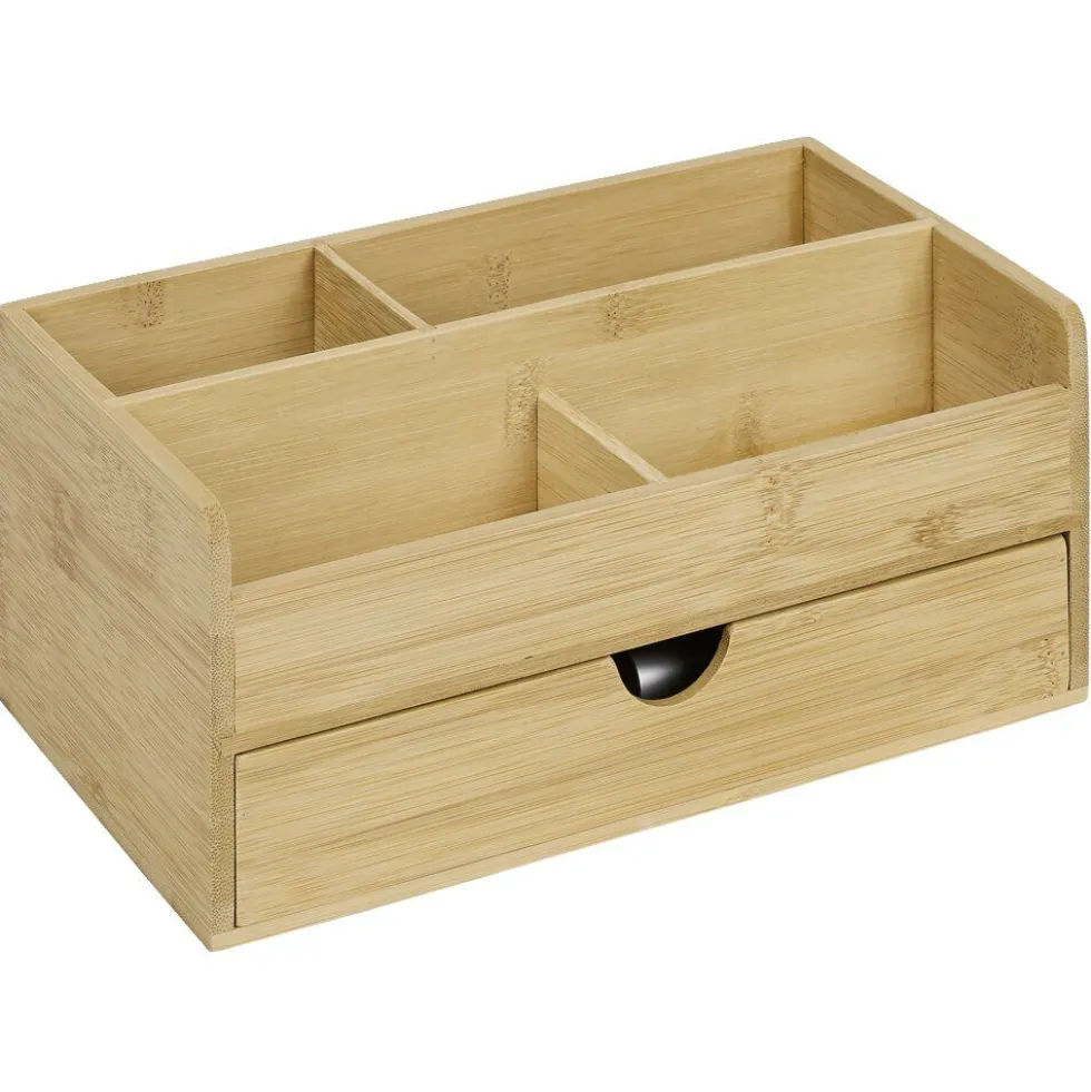 Organisateur de maquillage en bambou naturel 25x15xH11cm