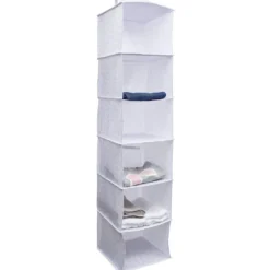 Organisateur de vêtements Blanc - 6 niveaux - 30x30xH128 cm