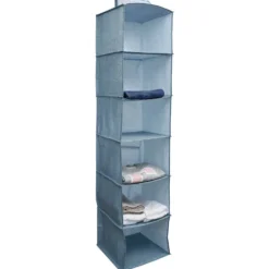 Organisateur de vêtements Bleu - 6 niveaux - 30x30xH128 cm