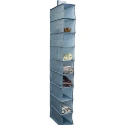 Organisateur de vêtements Bleu - 9 niveaux - 32x15xH128 cm