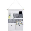 Organisateur mural en tissu 7 poches design beige gris