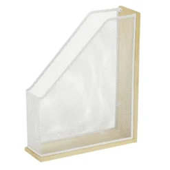 Organiseur de bureau pour documents bambou et métal 26,5x9xH33cm
