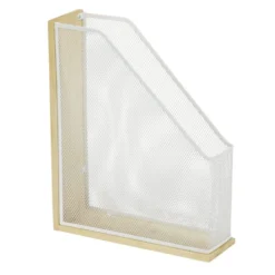 Organiseur de bureau pour documents bambou et métal 26,5x9xH33cm