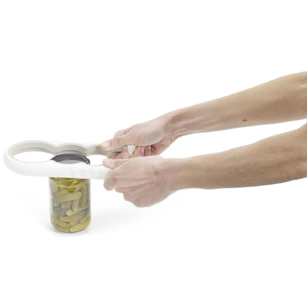 Ouvre bocal et bouteille universel blanc L23cm