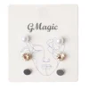 Paire de boucles d'oreilles femme puces x3 en métal Ø1cm (3 modèles)