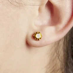Paire de boucles d'oreilles femme puces x3 en métal Ø1cm (3 modèles)