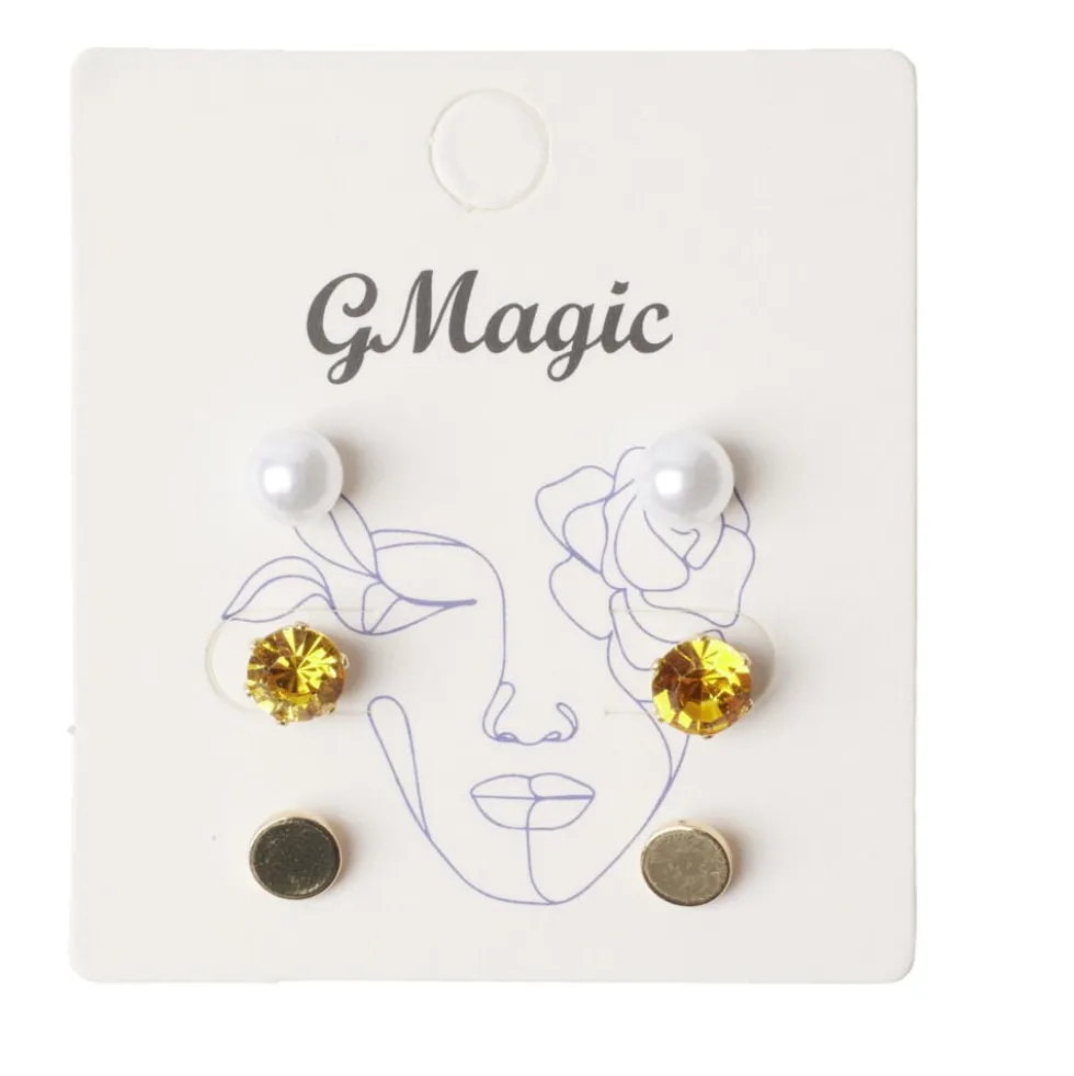 Paire de boucles d'oreilles femme puces x3 en métal Ø1cm (3 modèles)