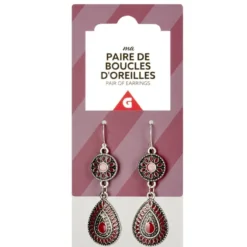 Paire de boucles d'oreilles pendantes L6,5cm (3 modèles)