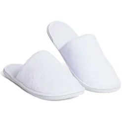 Paire de chaussons unisexes polyester blanc - Taille L/XL