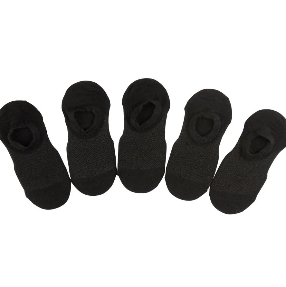 Paires de chaussettes invisible x5 femme noir