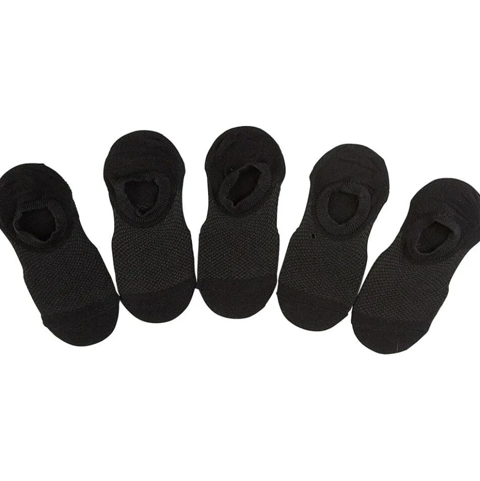 Paires de chaussettes invisible x5 femme noir