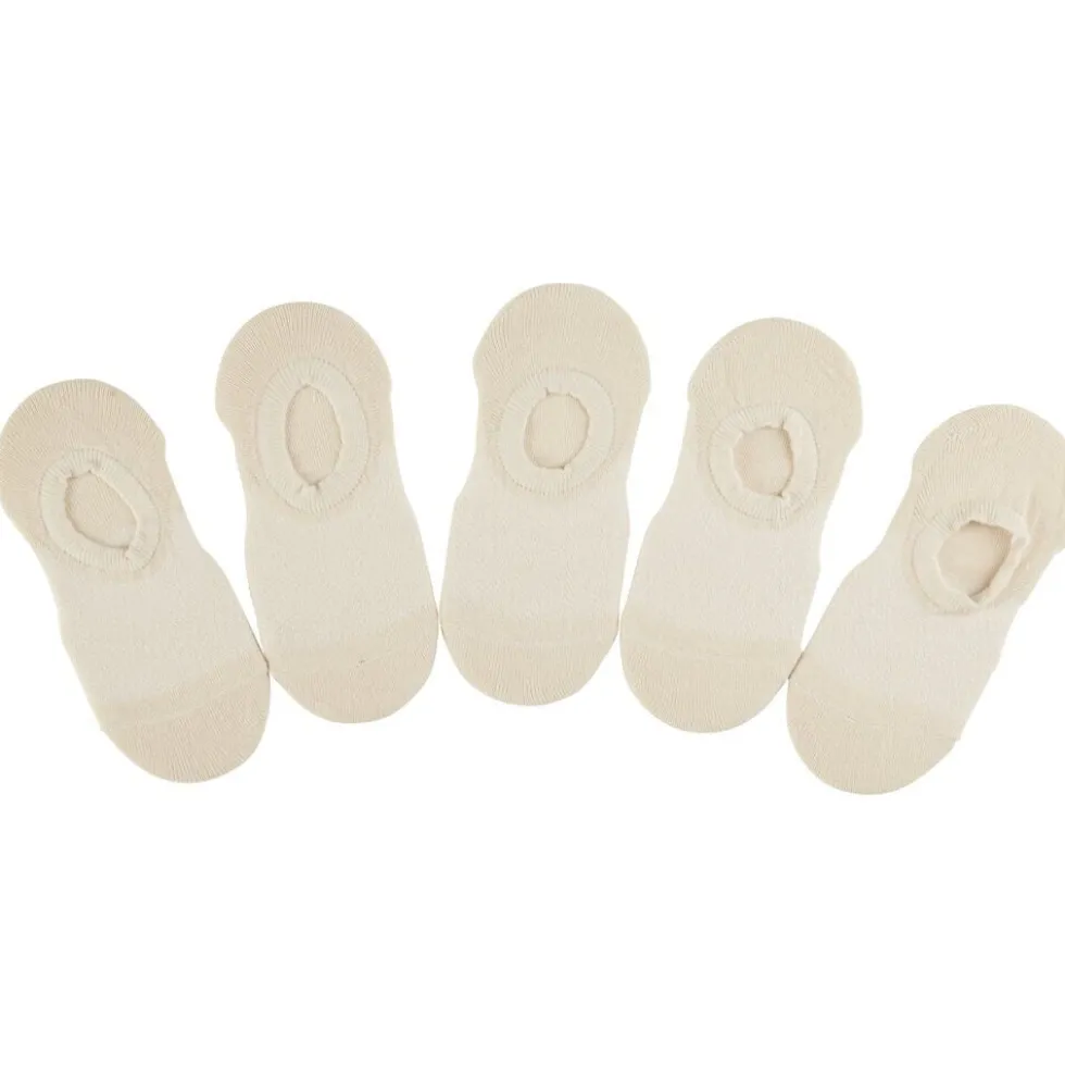 Paires de chaussettes invisible x5 femme beige