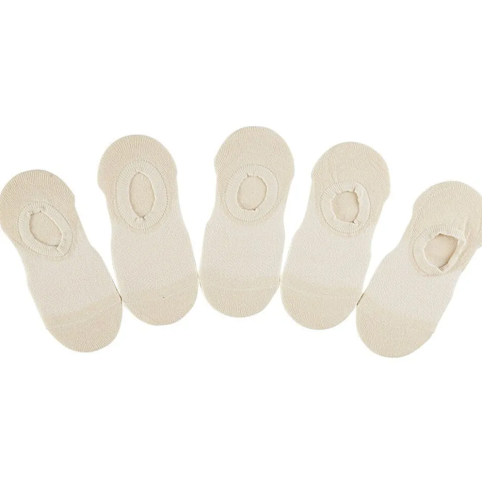 Paires de chaussettes invisible x5 femme beige