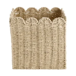 Panier de rangement carré papier tressé effet corde naturel 27x27x27cm