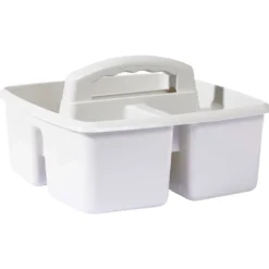 Panier de rangement en plastique 3 compartiments 23x23xH9 cm