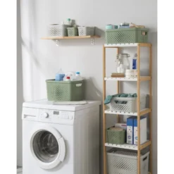 Panier de rangement plastique blanc 35x26,5xH13cm