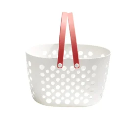 Panier de rangement plastique blanc ajouré 31x21xH19cm - 3 modèles