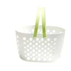 Panier de rangement plastique blanc ajouré 31x21xH19cm - 3 modèles