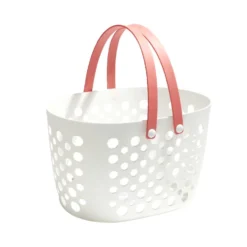 Panier de rangement plastique blanc ajouré 31x21xH19cm - 3 modèles