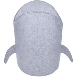 Panier de rangement pour enfant forme requin gris