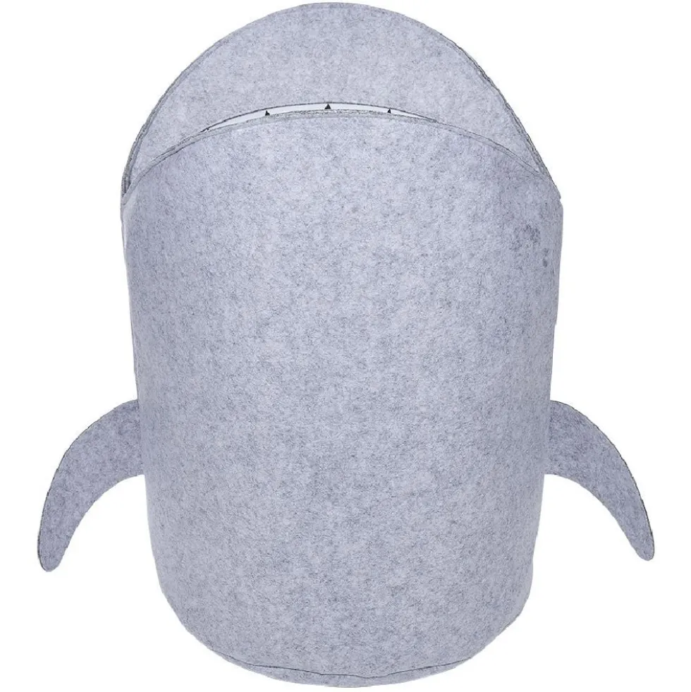 Panier de rangement pour enfant forme requin gris