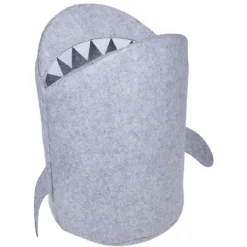 Panier de rangement pour enfant forme requin gris