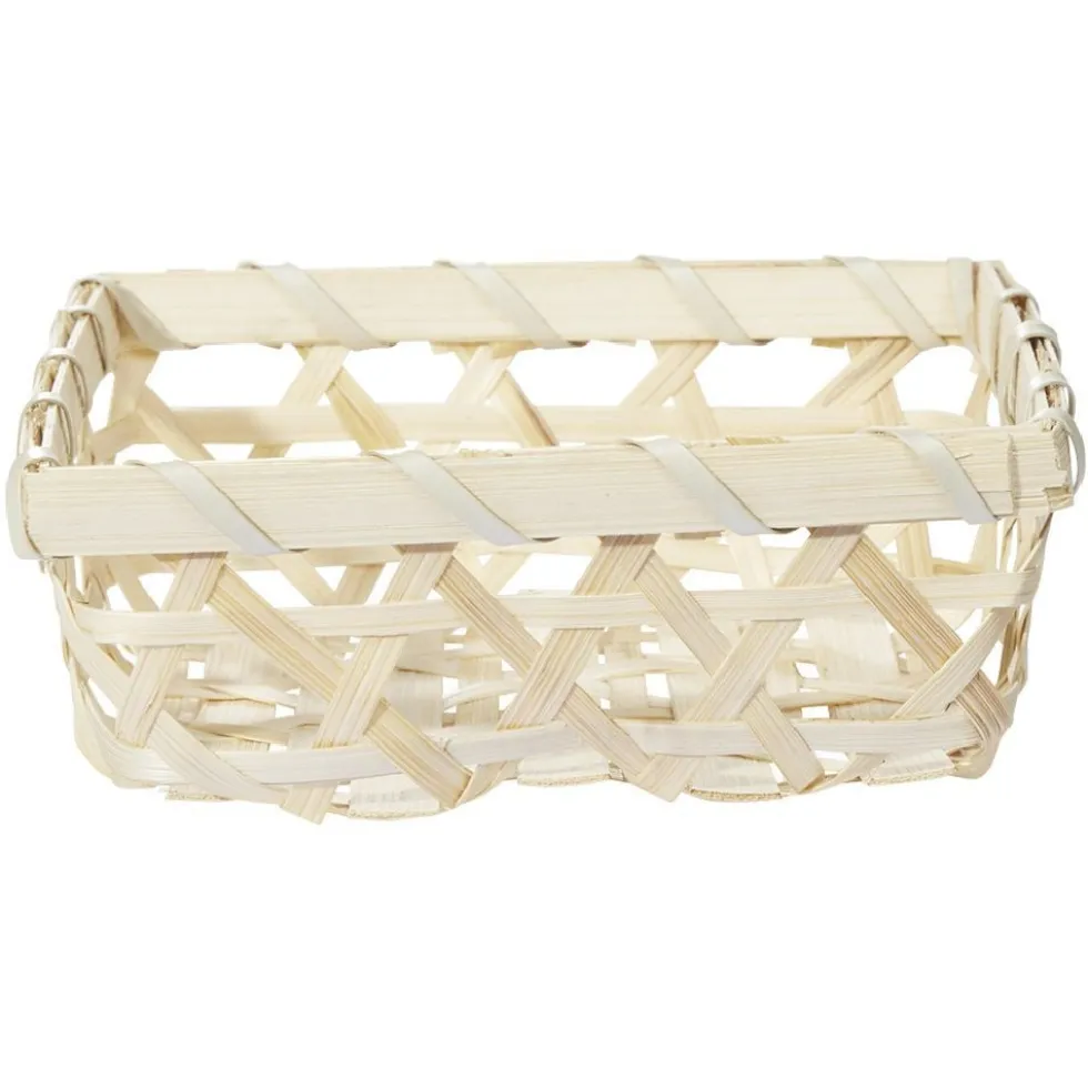 Panier en bambou beige